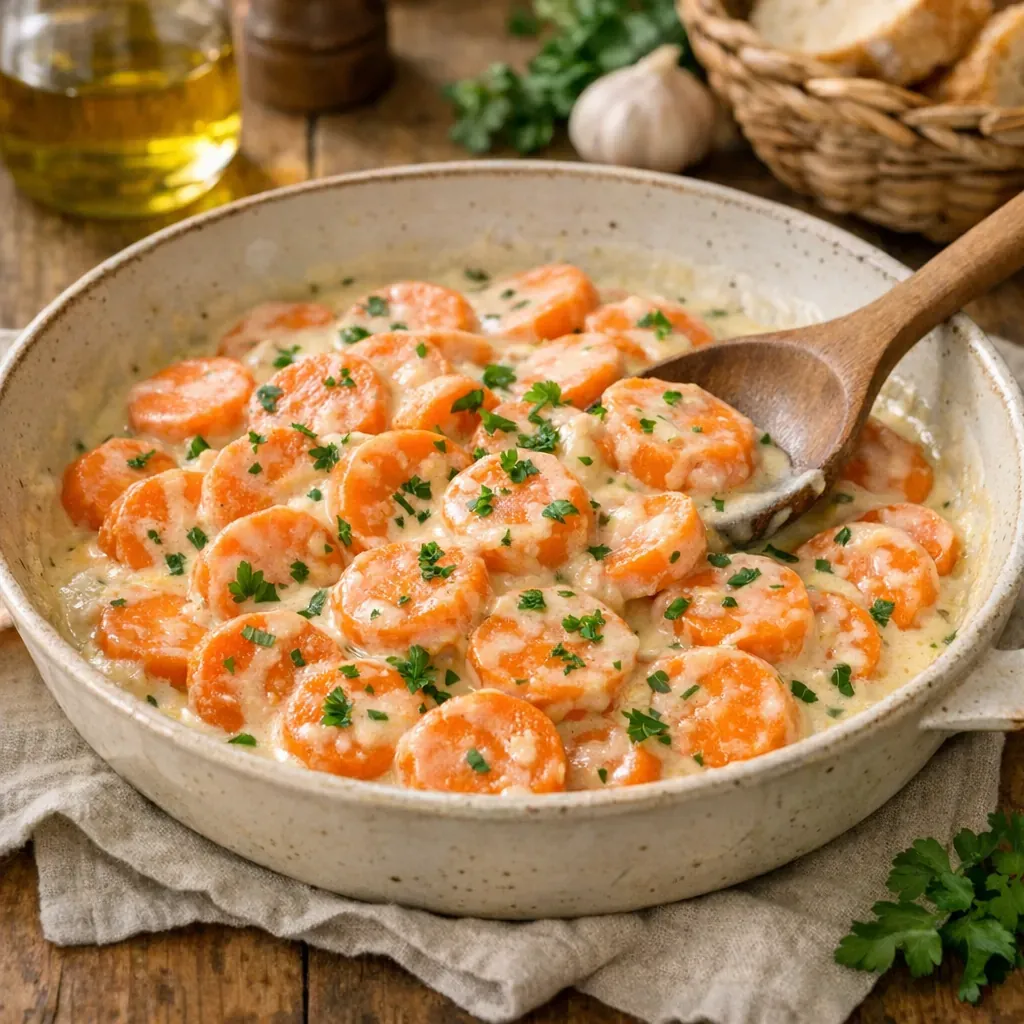 La Recette des Carottes à la crème rend les rondelles fondantes