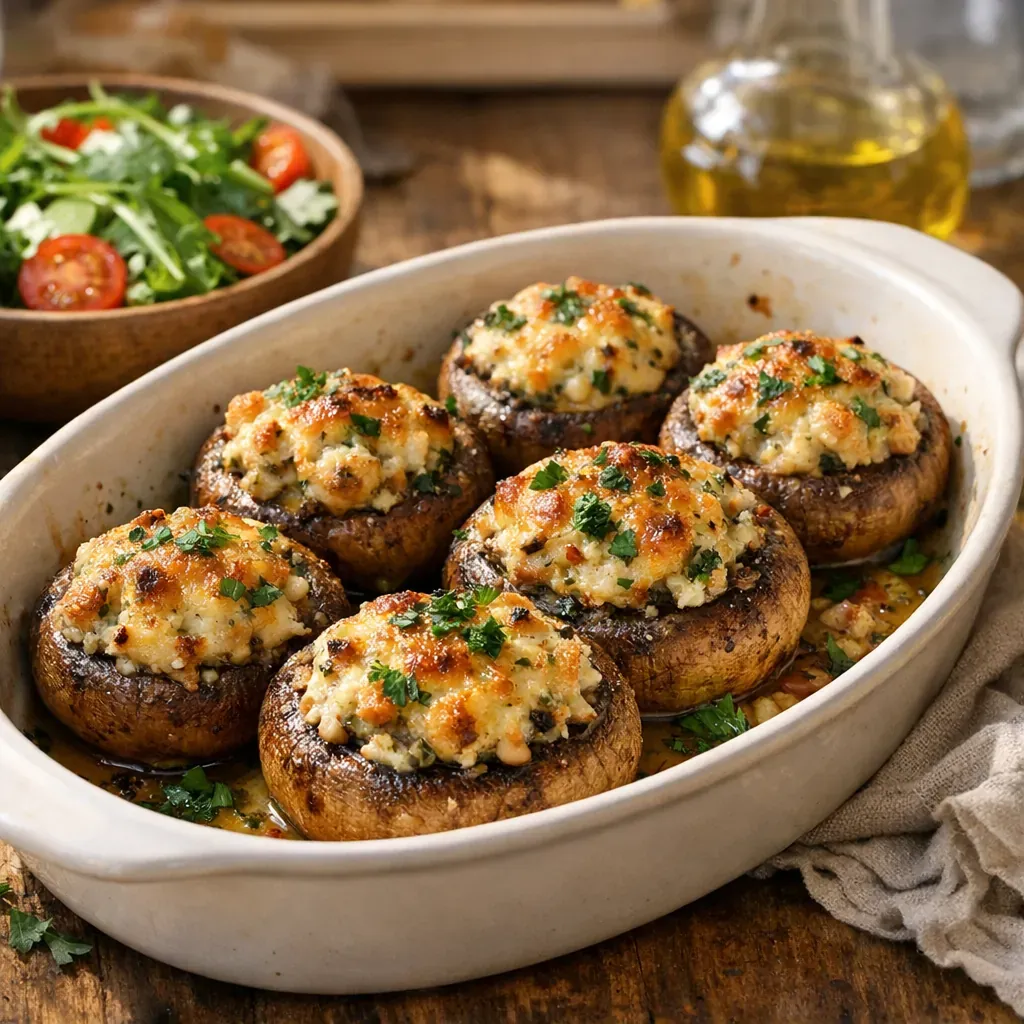 Les Champignons farcis : Recette au four et 4 farces testées