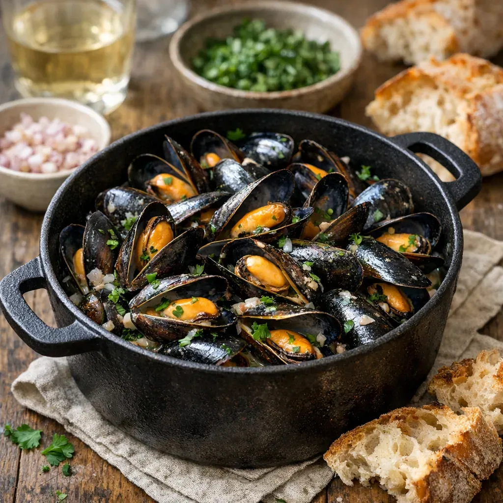 Les Moules marinières maison se réussissent avec cette Recette facile