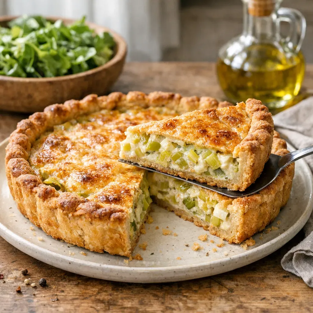 Voici la recette de la Tarte aux poireaux qui reste croustillante