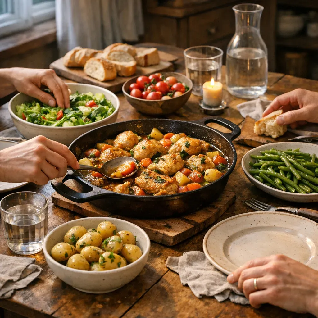 Un repas du soir familial rapide devient un rituel simple