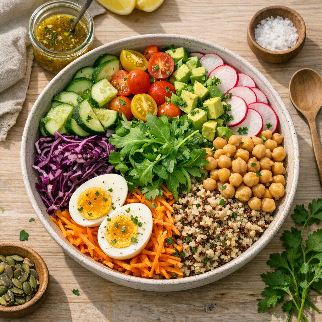 Une salade complète maison se réussit avec ce guide pratique